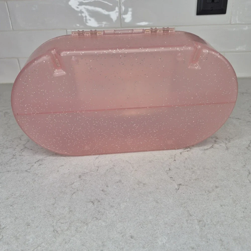 Rare Vtg Caboodles Jellies Large  Model 2642 Pink‎ Organizer Vanity Makeup Case